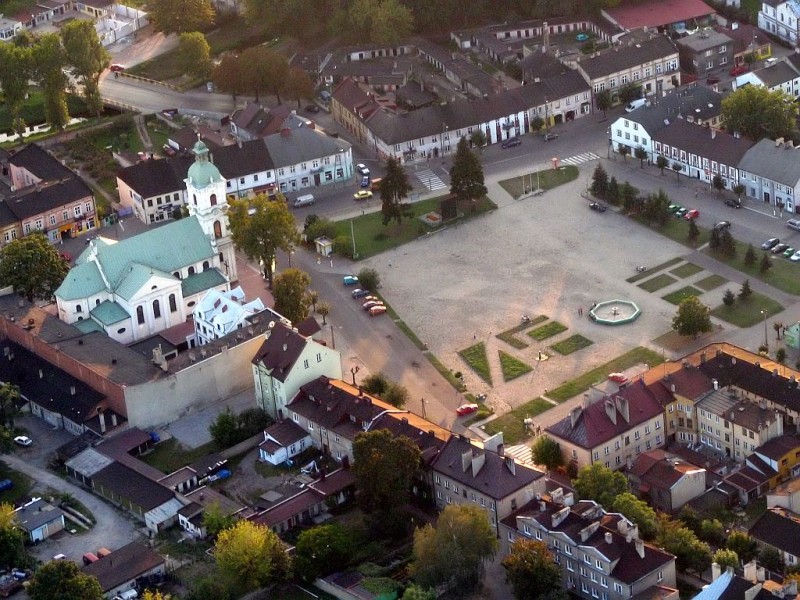 Ozorków (pl. Jana Pawła II) z lotu ptaka